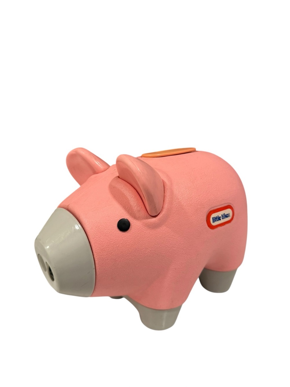 1990s Little Tikes pink plastic pig coin money bank